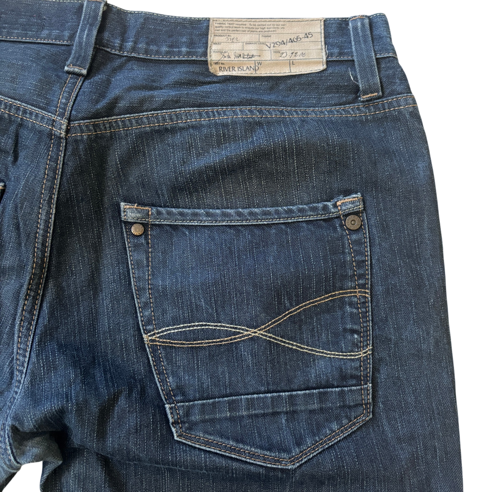 River Island Dark Blue Wideleg Flared Jeans 5