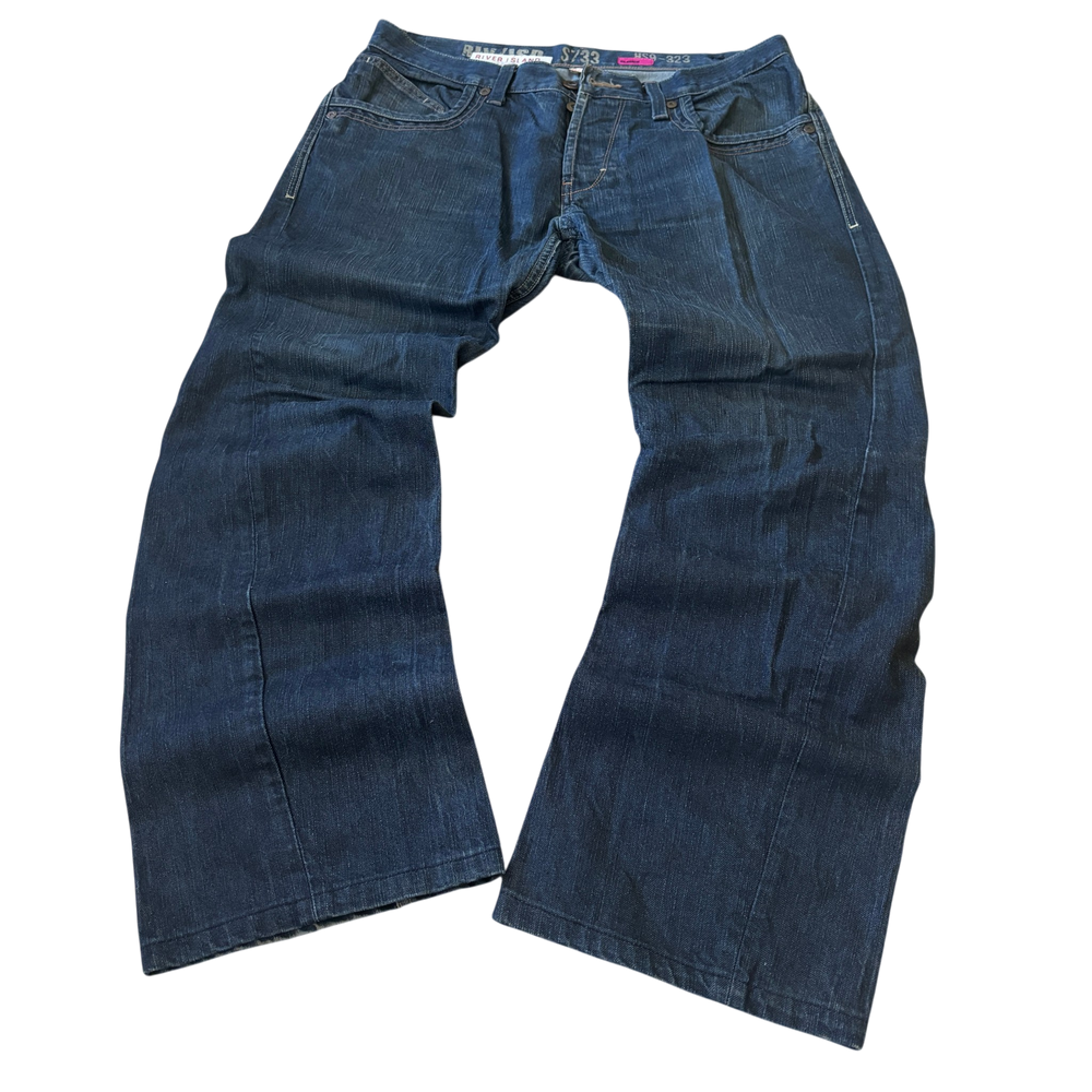 River Island Dark Blue Wideleg Flared Jeans 4