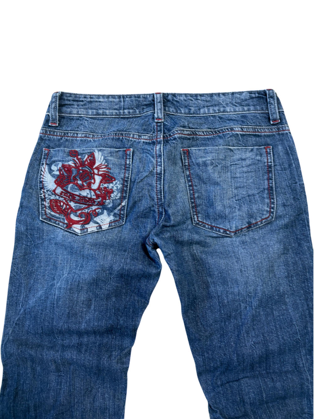 Loft Rose Print Light Blue Jeans 1