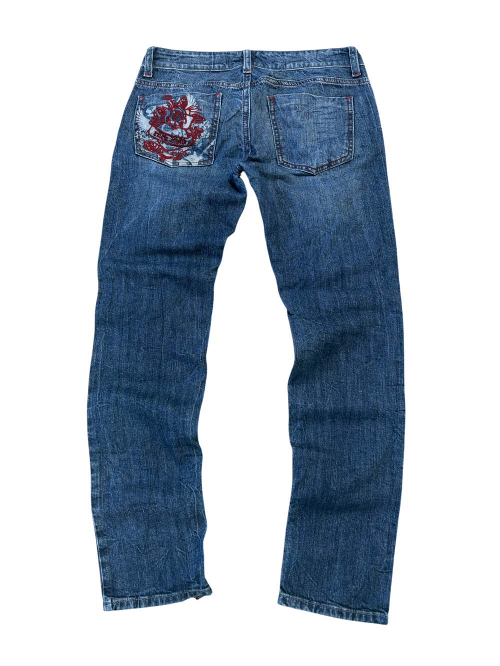 Loft Rose Print Light Blue Jeans 2