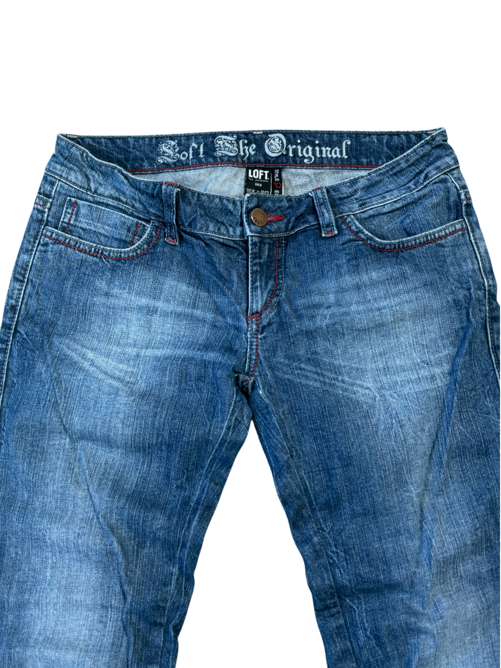 Loft Rose Print Light Blue Jeans 3