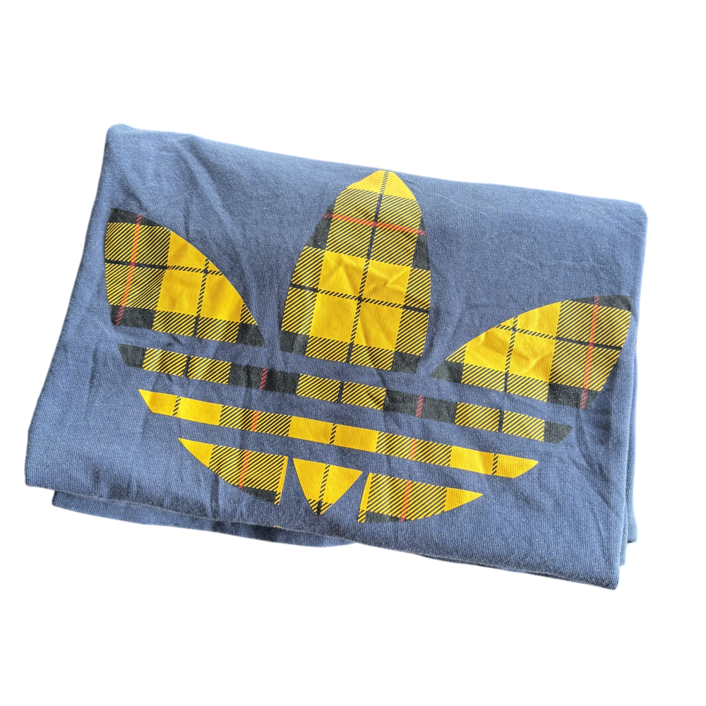 Adidas Yellow Logo Washed Dark Blue Tee 6