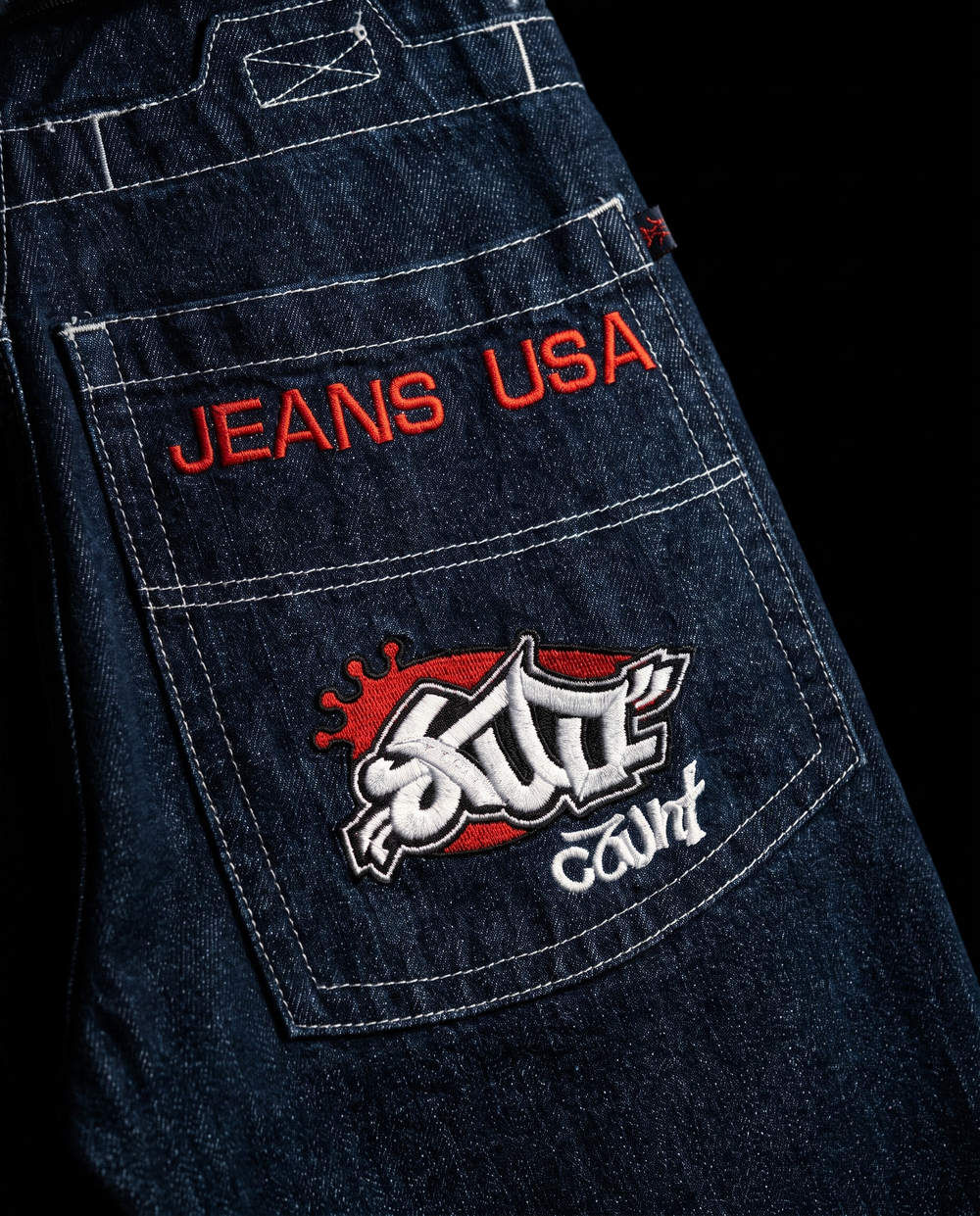 USA Jeans Deep Blue Embroidery Pocket Jeans 3