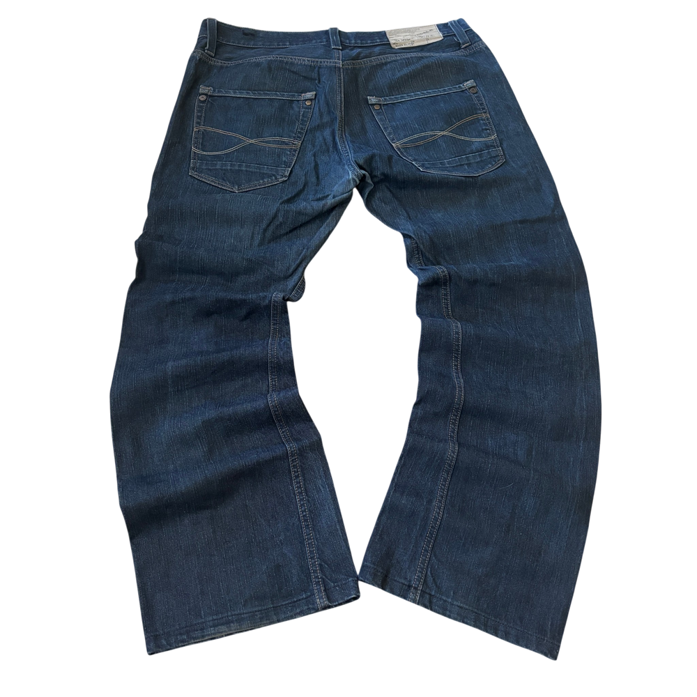 River Island Dark Blue Wideleg Flared Jeans 1
