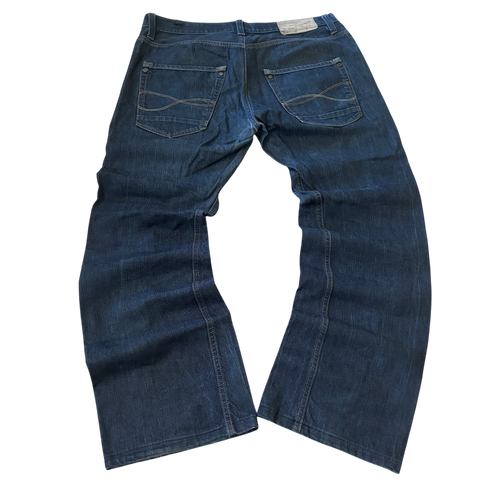River Island Dark Blue Wideleg Flared Jeans