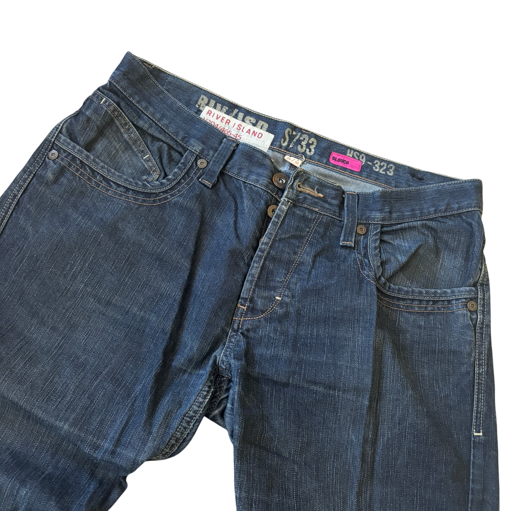 River Island Dark Blue Wideleg Flared Jeans 6