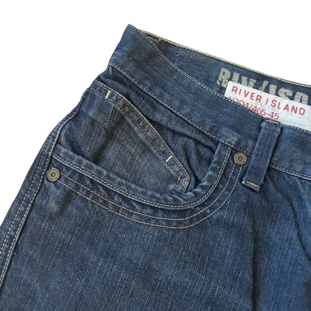 River Island Dark Blue Wideleg Flared Jeans 8