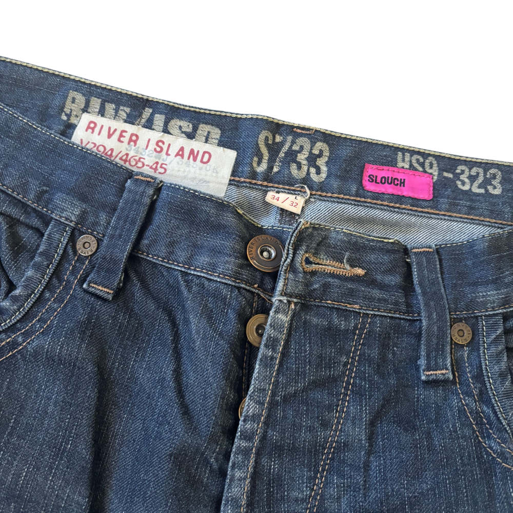 River Island Dark Blue Wideleg Flared Jeans 9