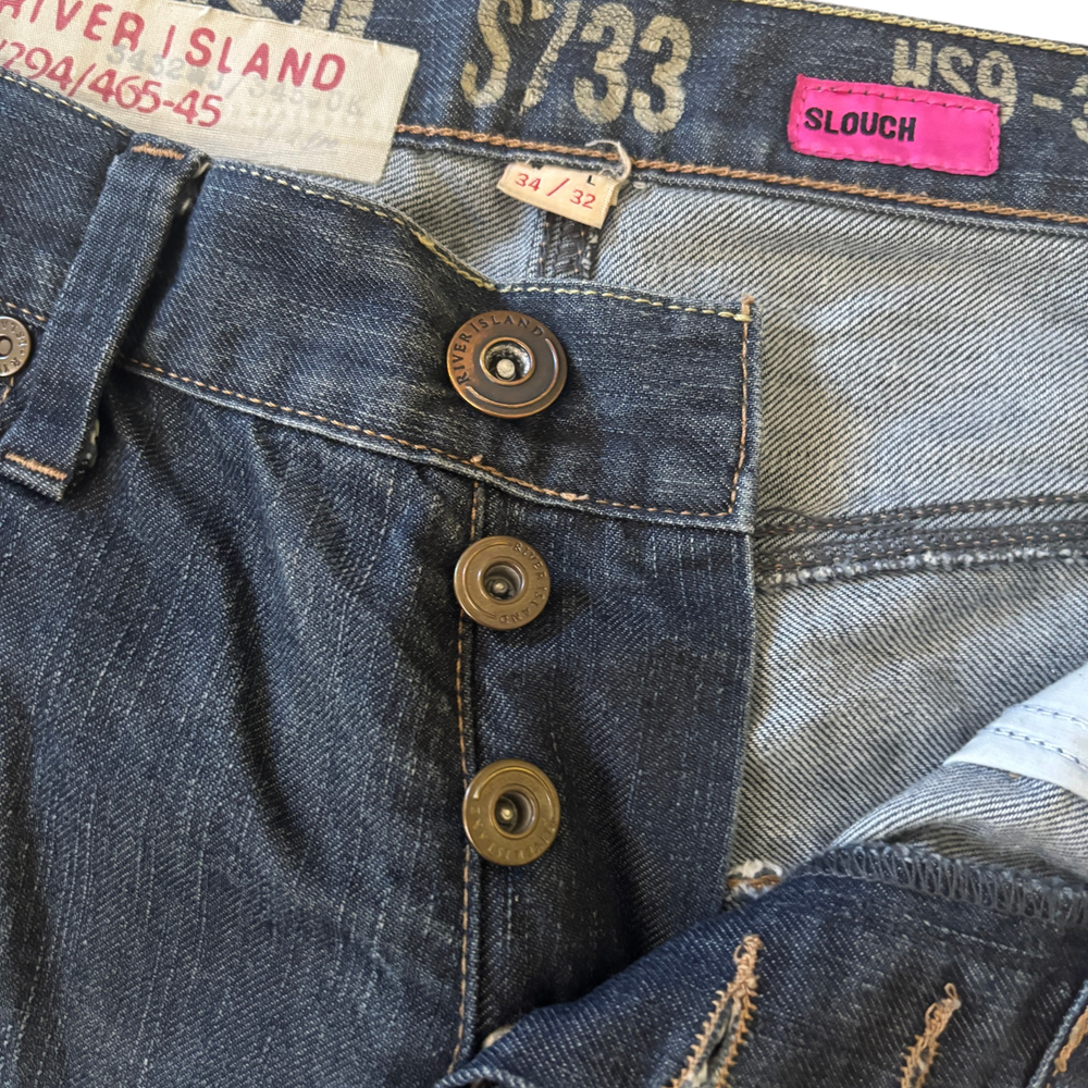 River Island Dark Blue Wideleg Flared Jeans 7