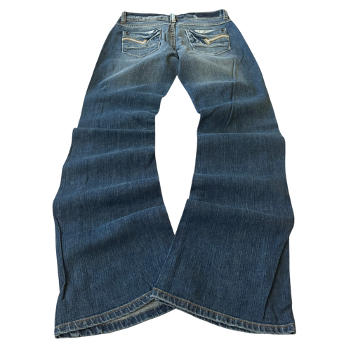Promod Washed Flare Light Blue Detailed Jeans