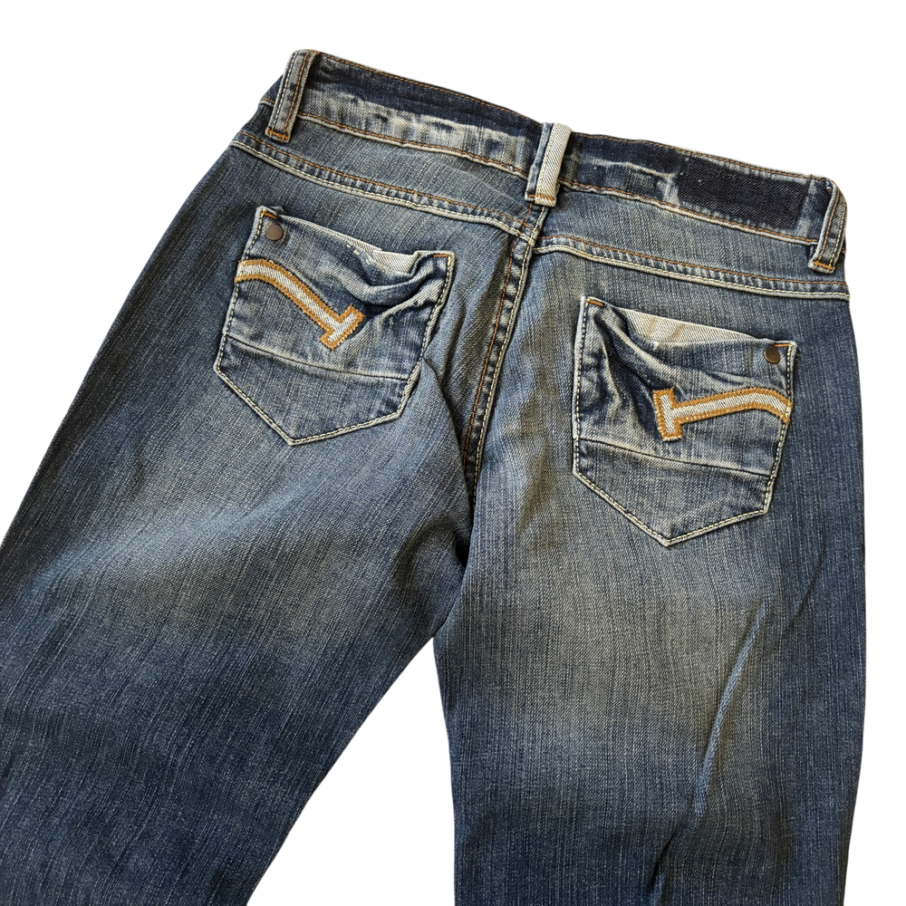 Promod Washed Flare Light Blue Detailed Jeans 2