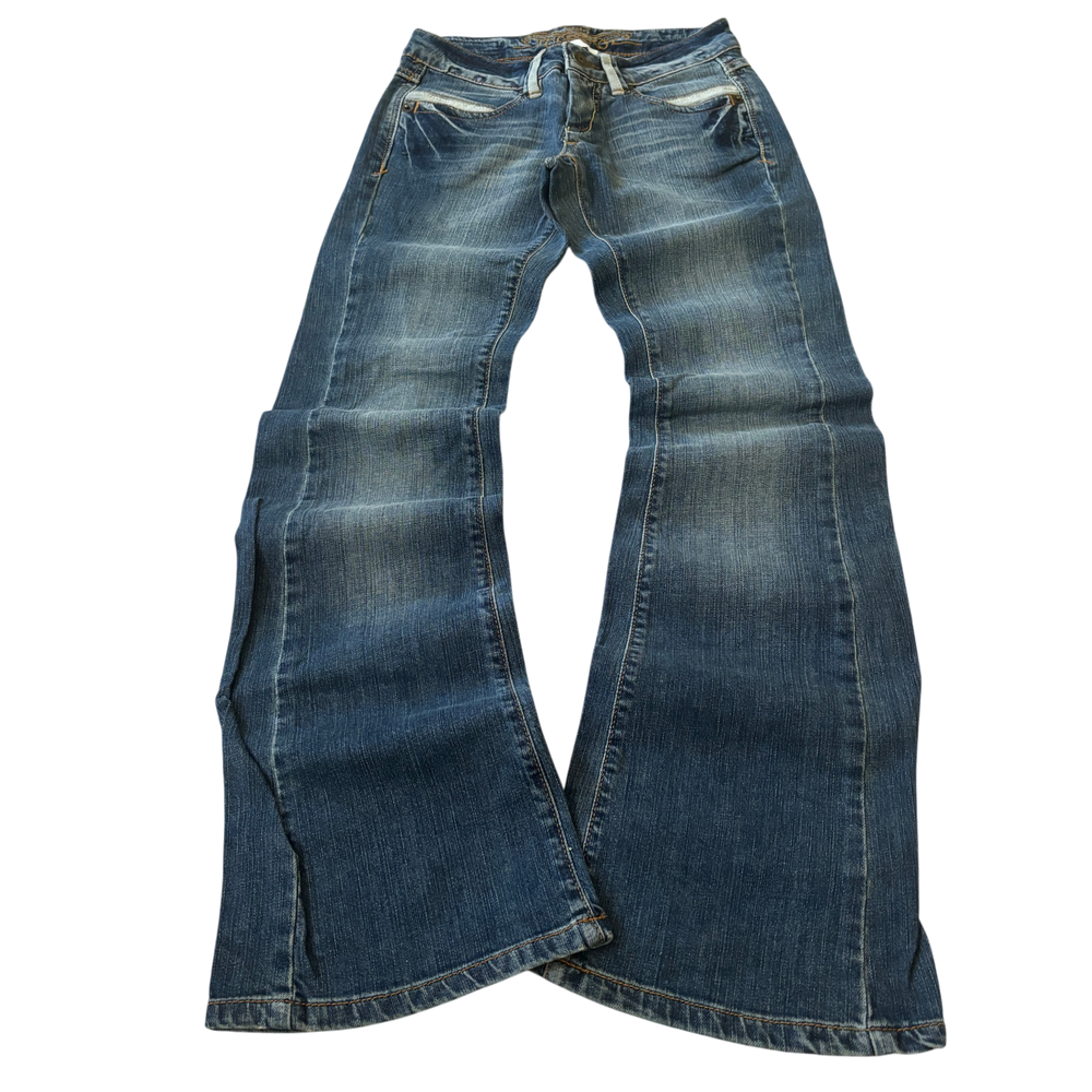 Promod Washed Flare Light Blue Detailed Jeans 4
