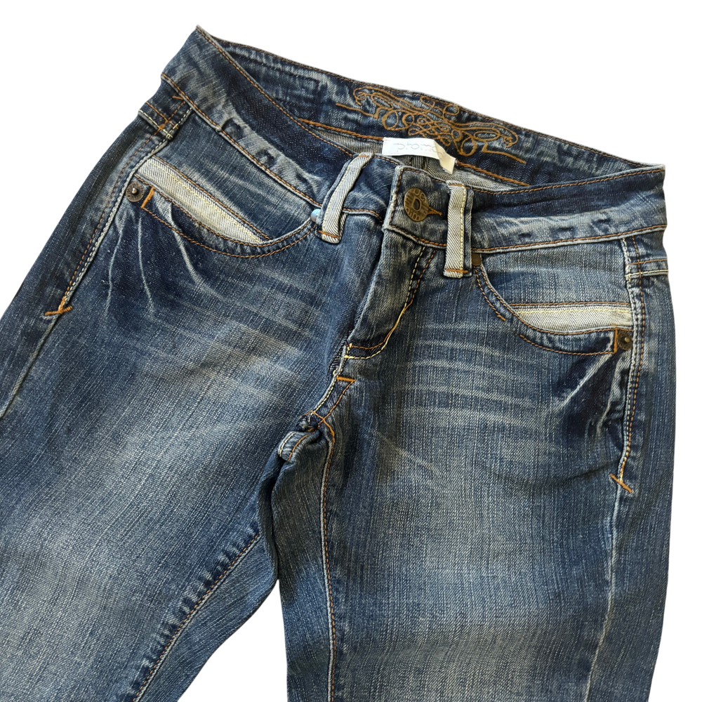 Promod Washed Flare Light Blue Detailed Jeans 6