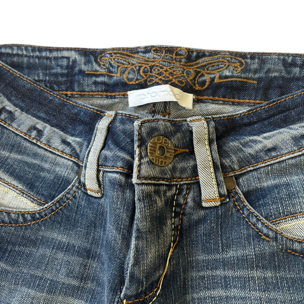 Promod Washed Flare Light Blue Detailed Jeans 7