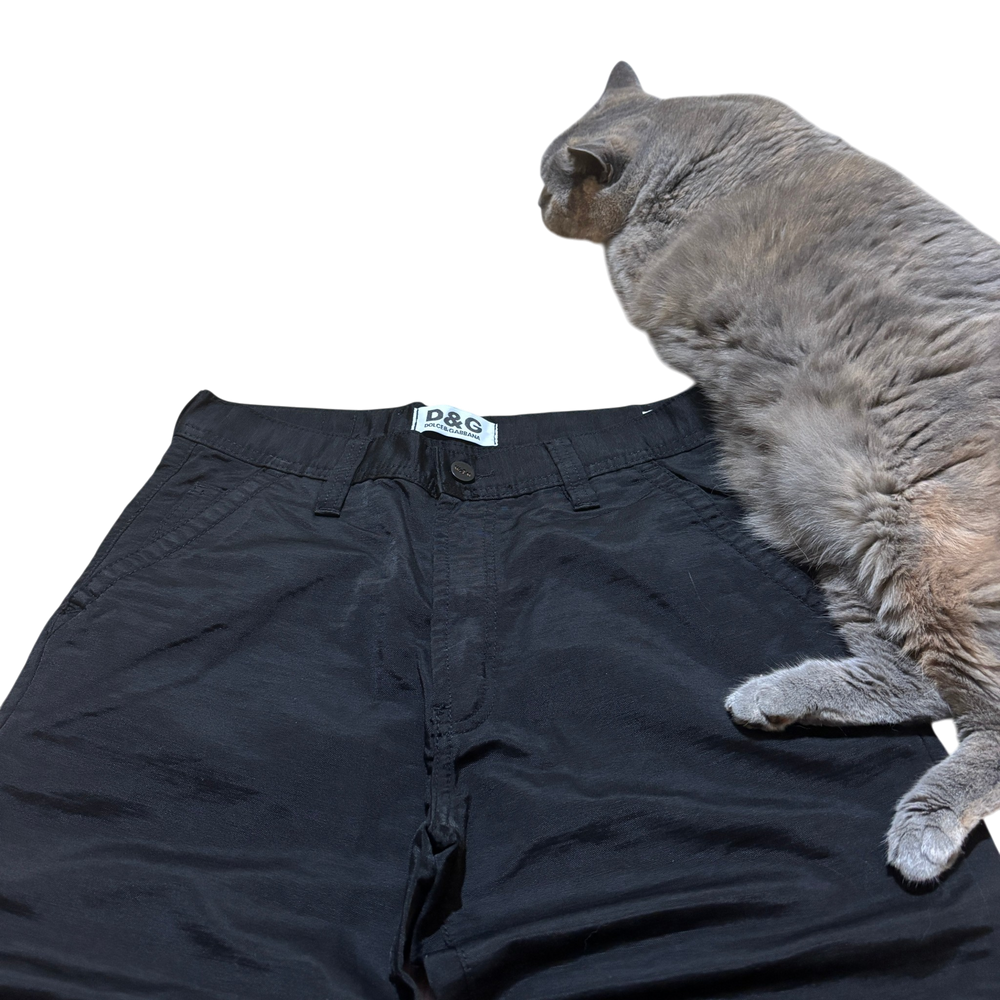 Dolce & Gabbana Deep Black Baggy Pants XL 5