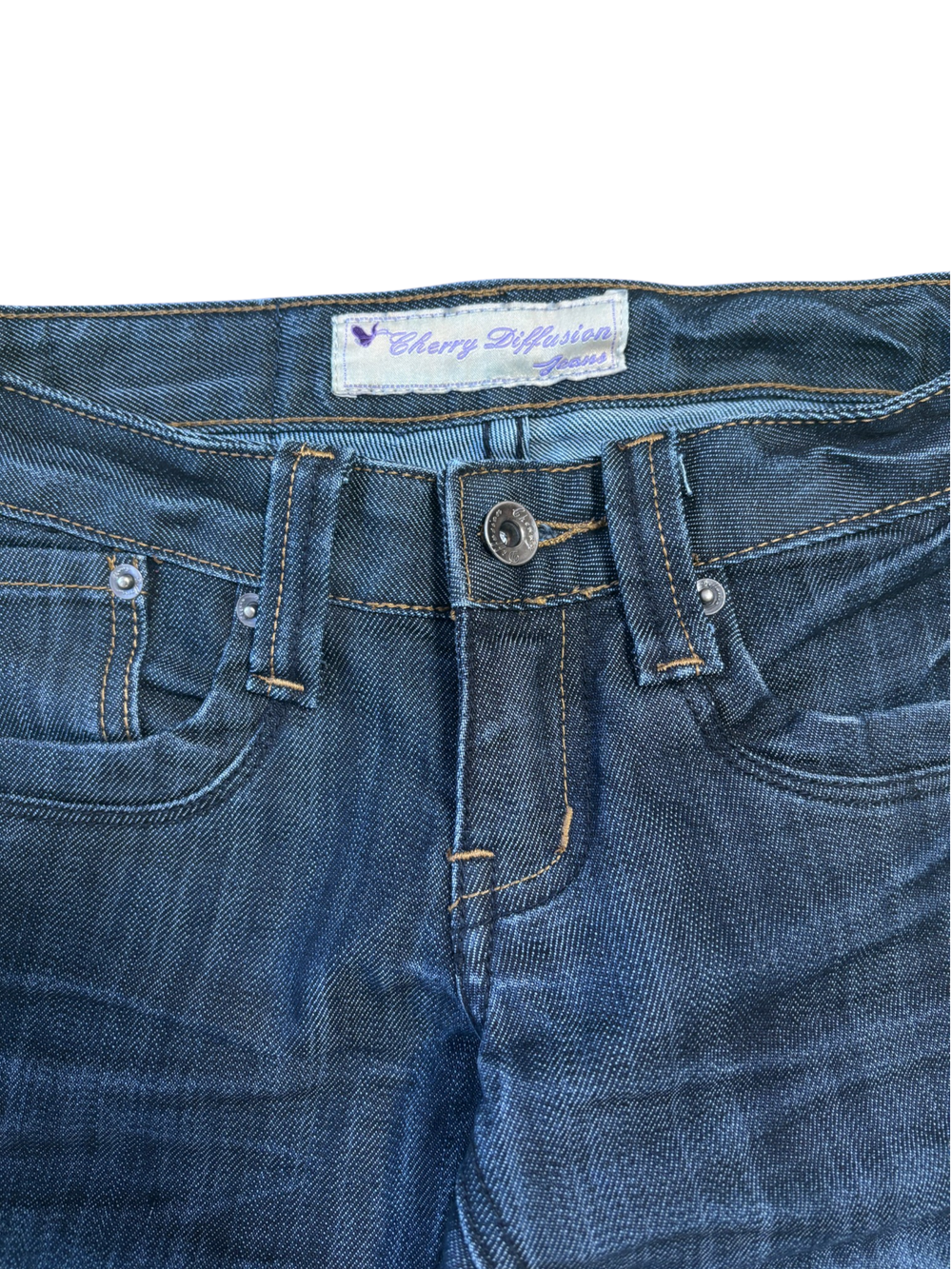 Cherry Dark Blue Bootcut Retro Jeans 4