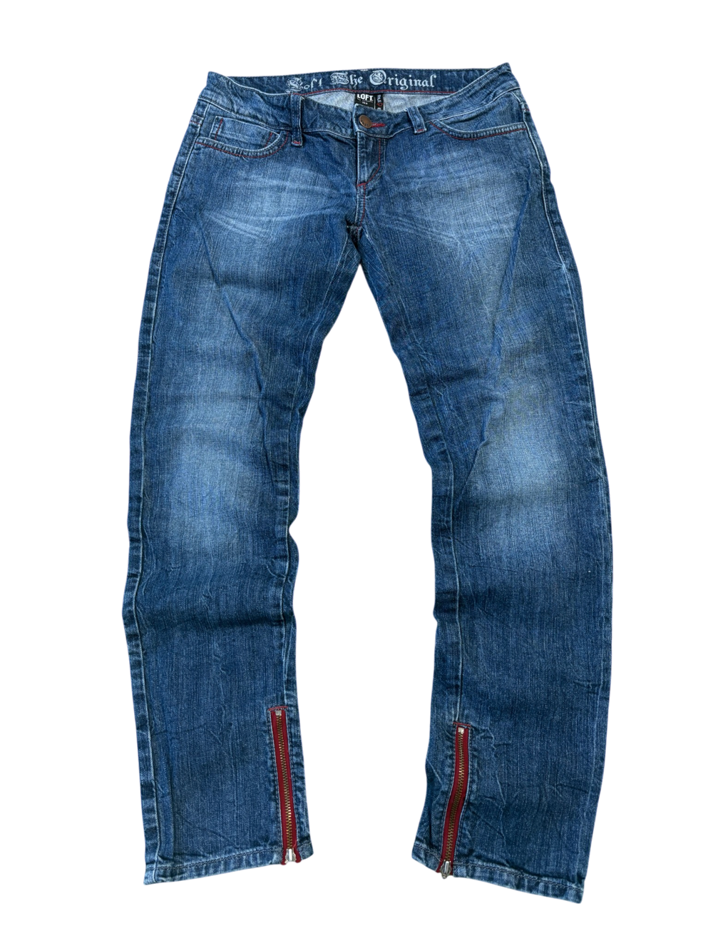 Loft Rose Print Light Blue Jeans 4