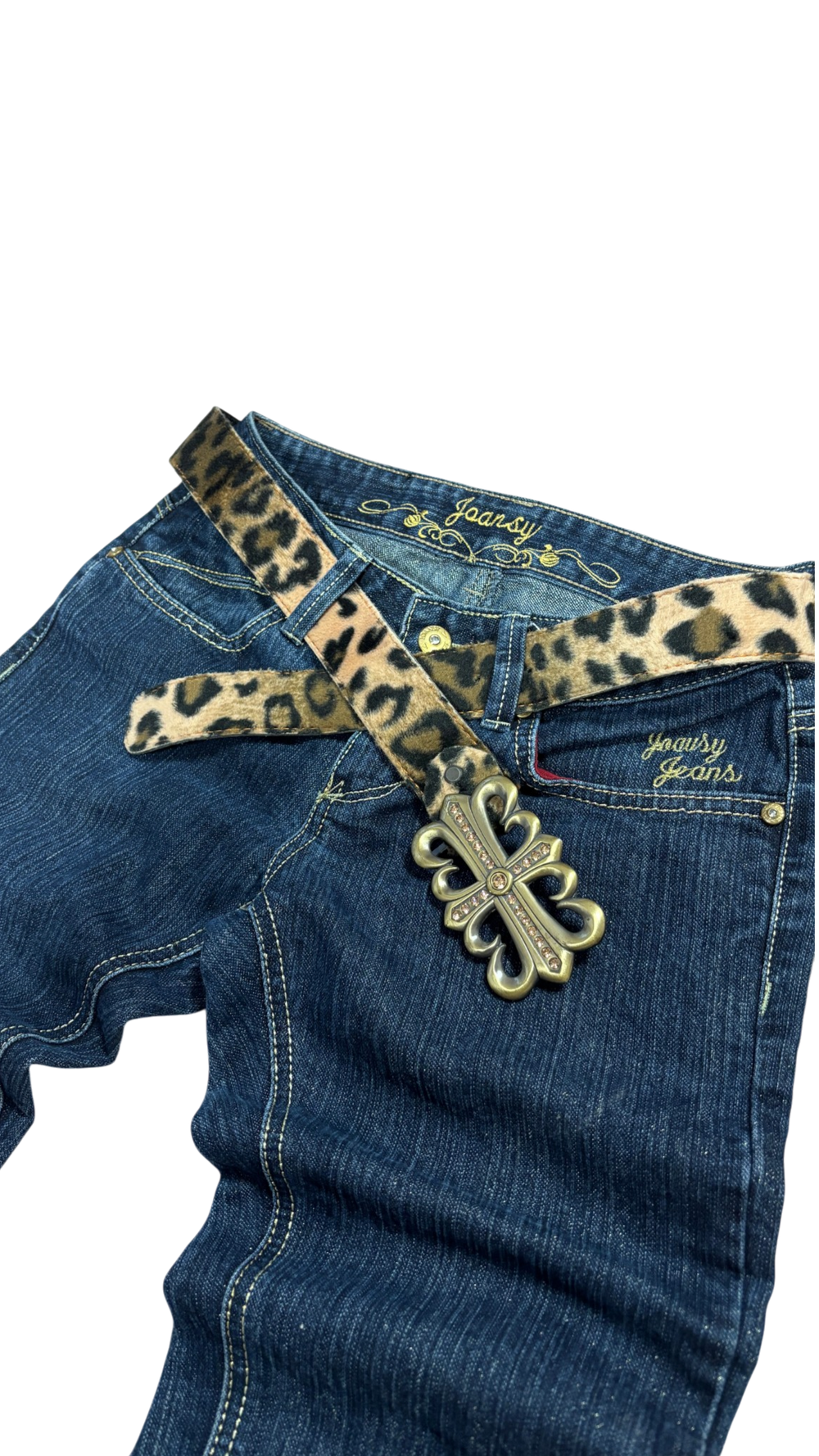 Joansy Dark Blue Golden Stitch Jeans 2