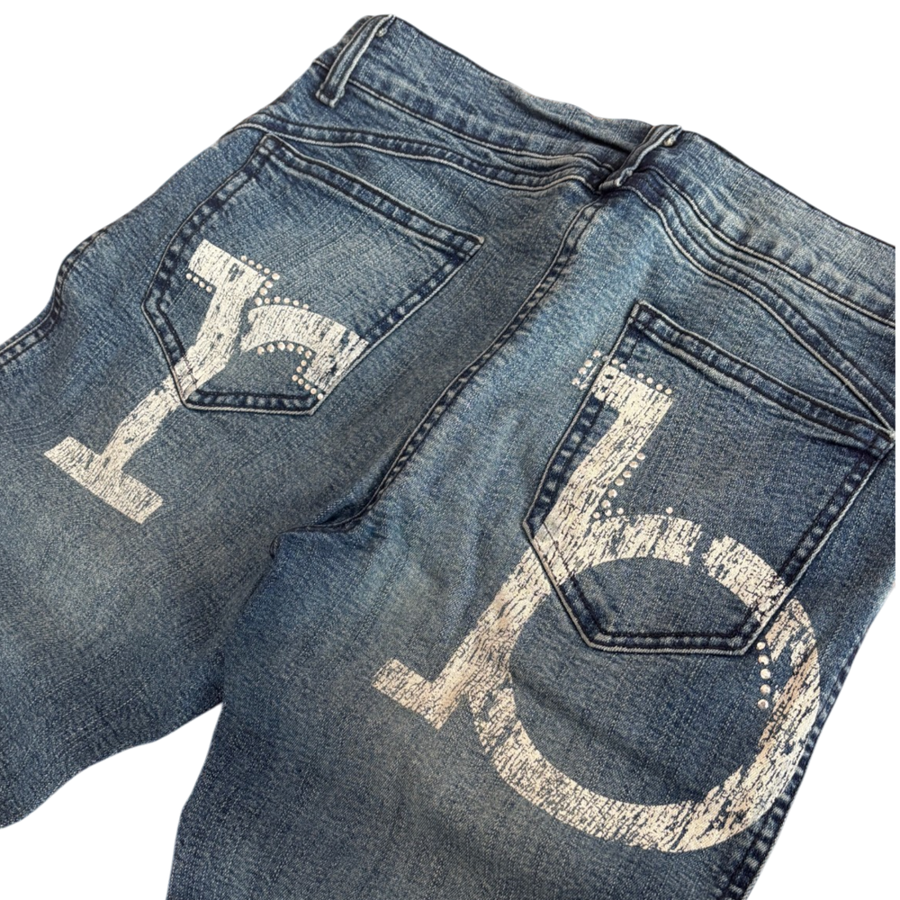 Roccobarocco Light Blue Print w/ Dimonds Jeans 2