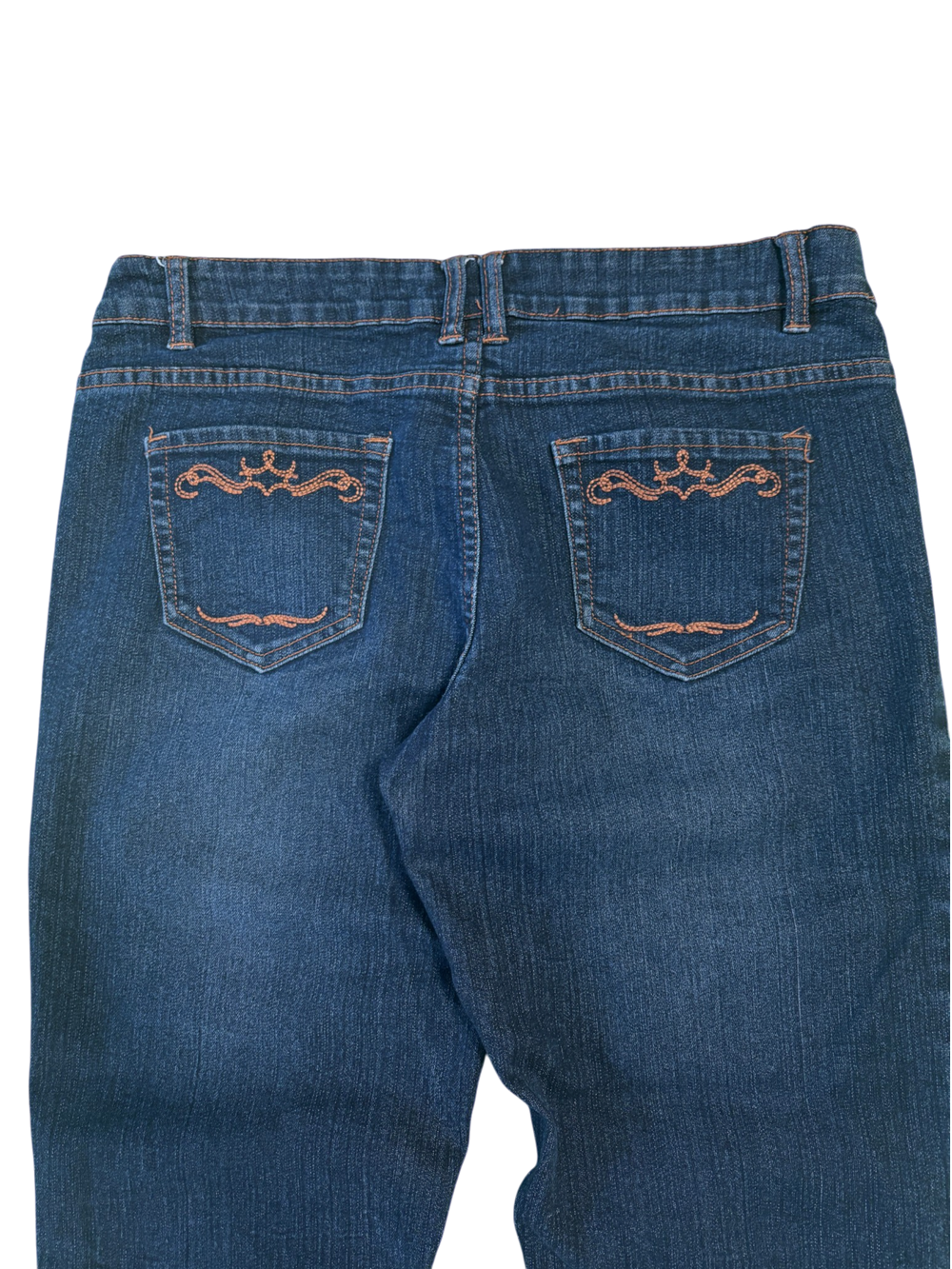 Dark Blue Y2K Orange Pocket Jeans 1