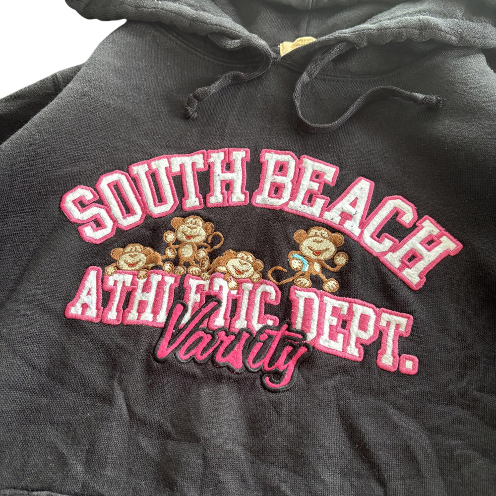 Дамски черен суитшърт с розов принт South Beach Athletic Dept 2