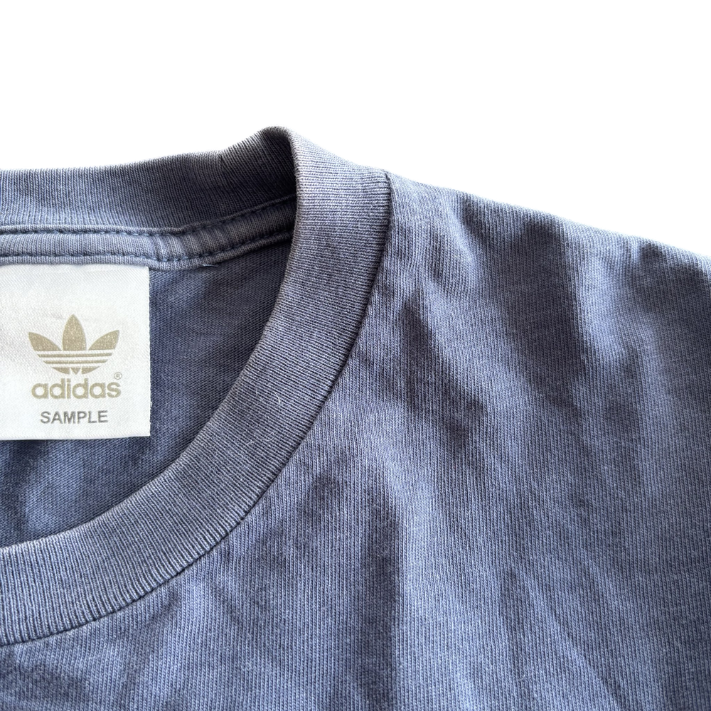 Adidas Yellow Logo Washed Dark Blue Tee 5