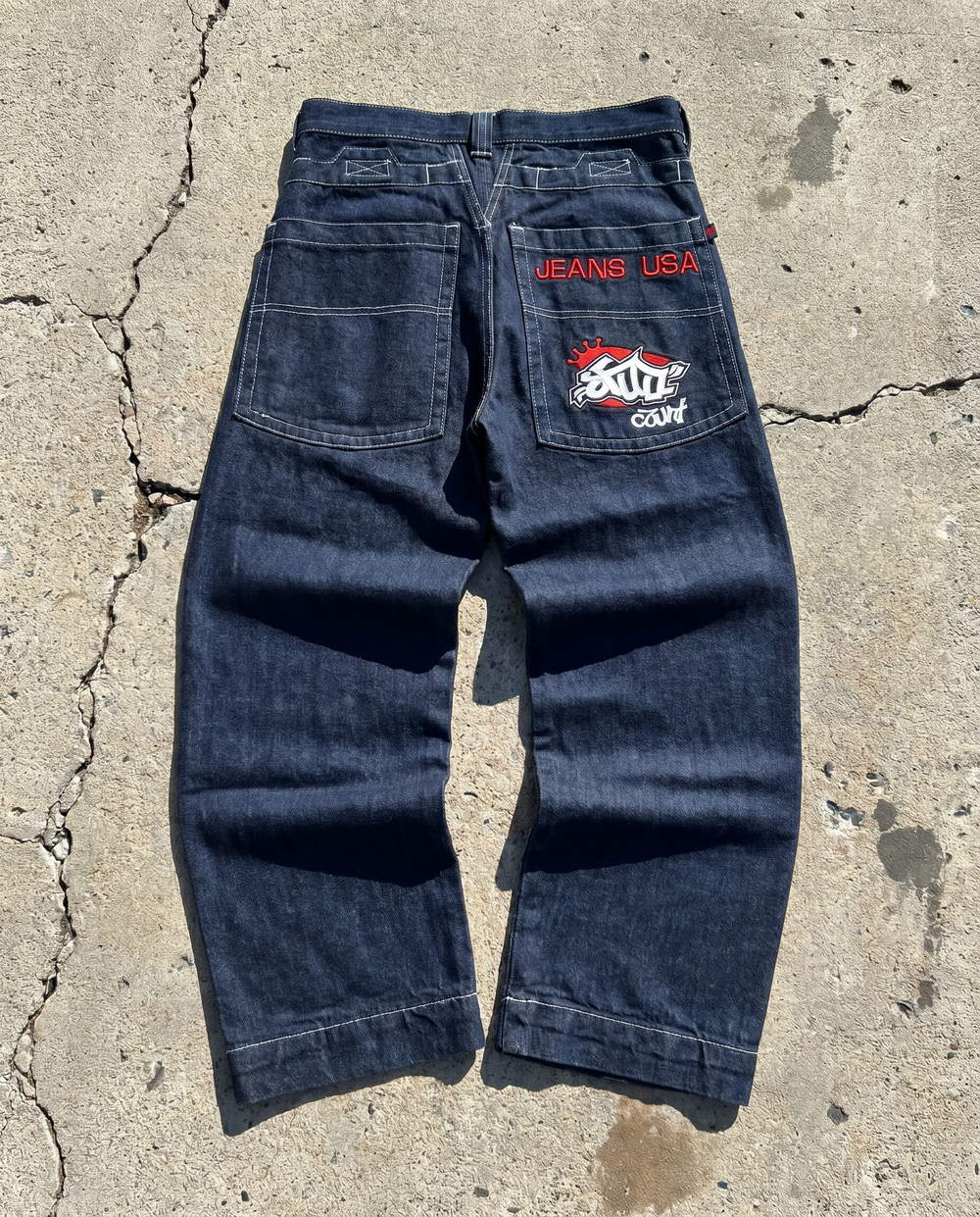 USA Jeans Deep Blue Embroidery Pocket Jeans 1